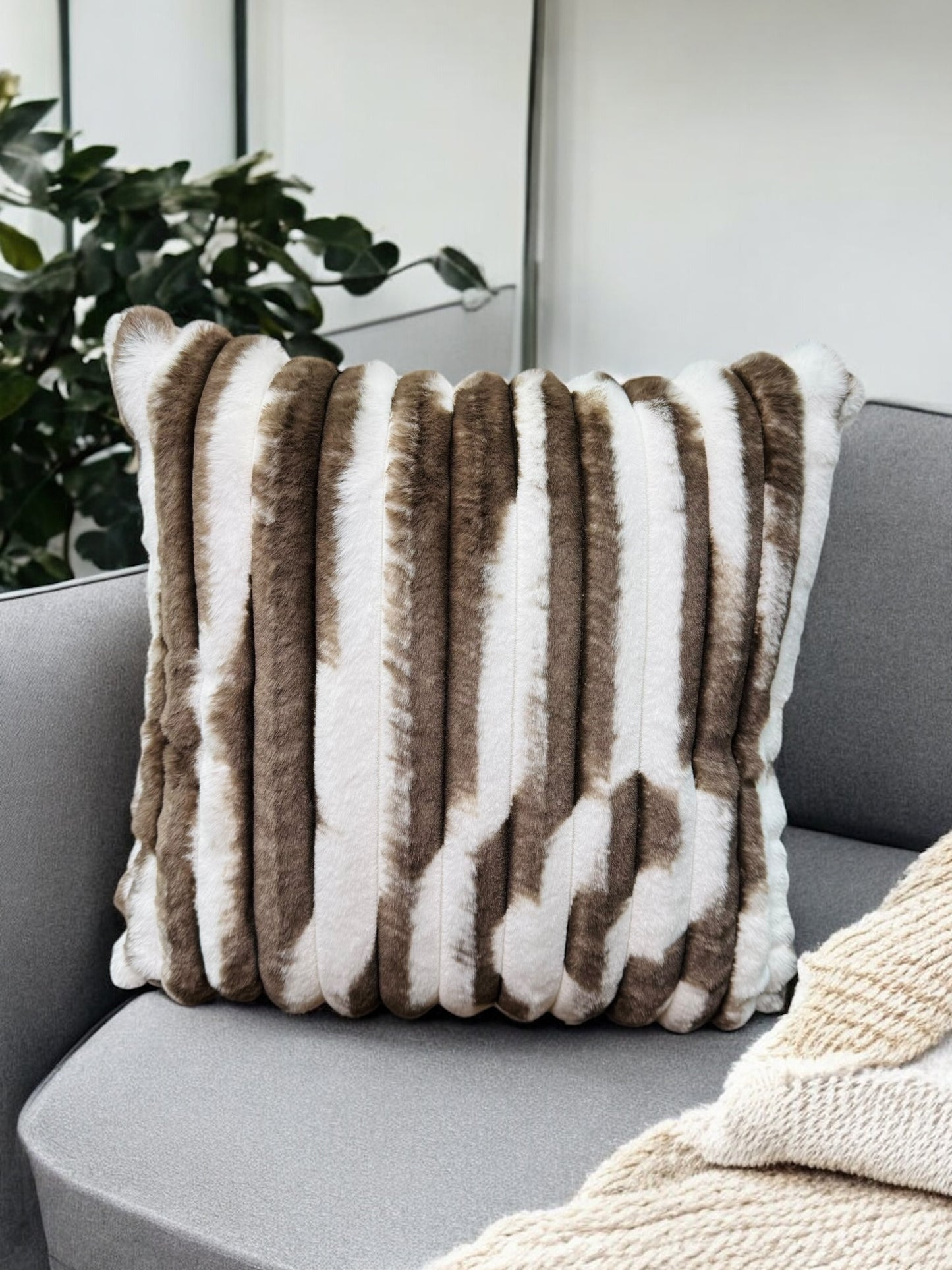 Fur Zebra Style Cushion