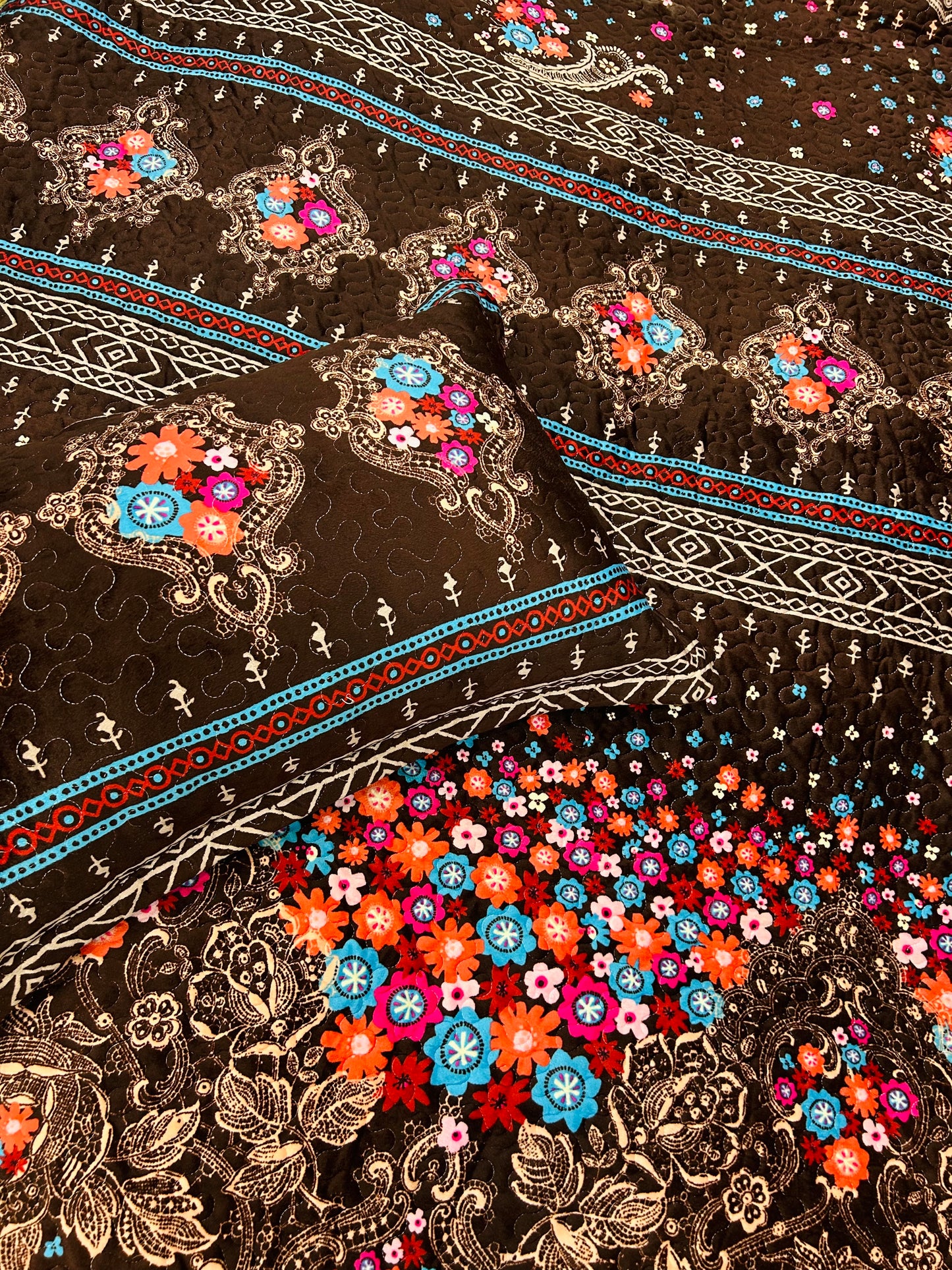 Velvet Printed Bedsheet 3pc