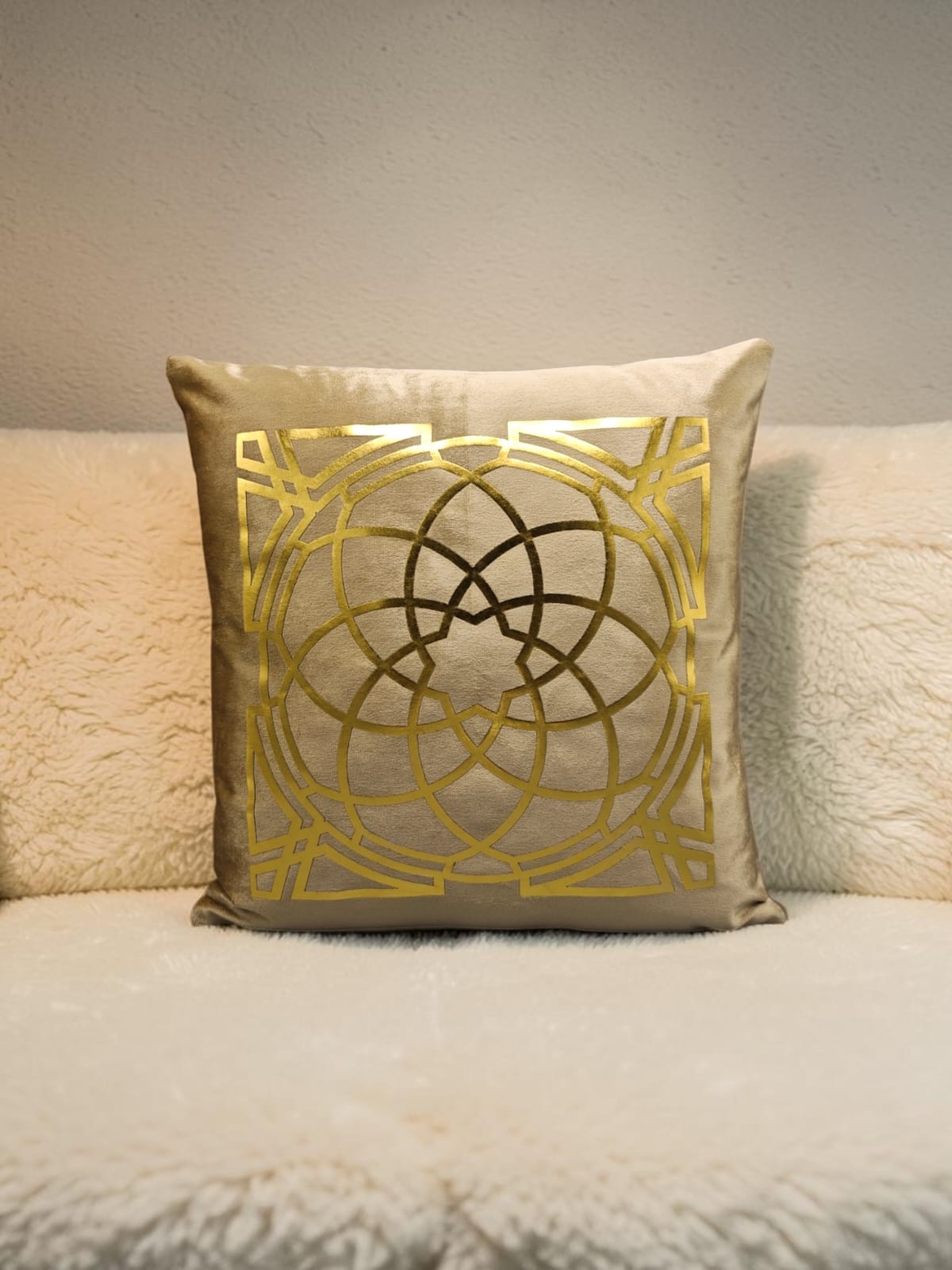 Italian Velvet Round Motive Cushion