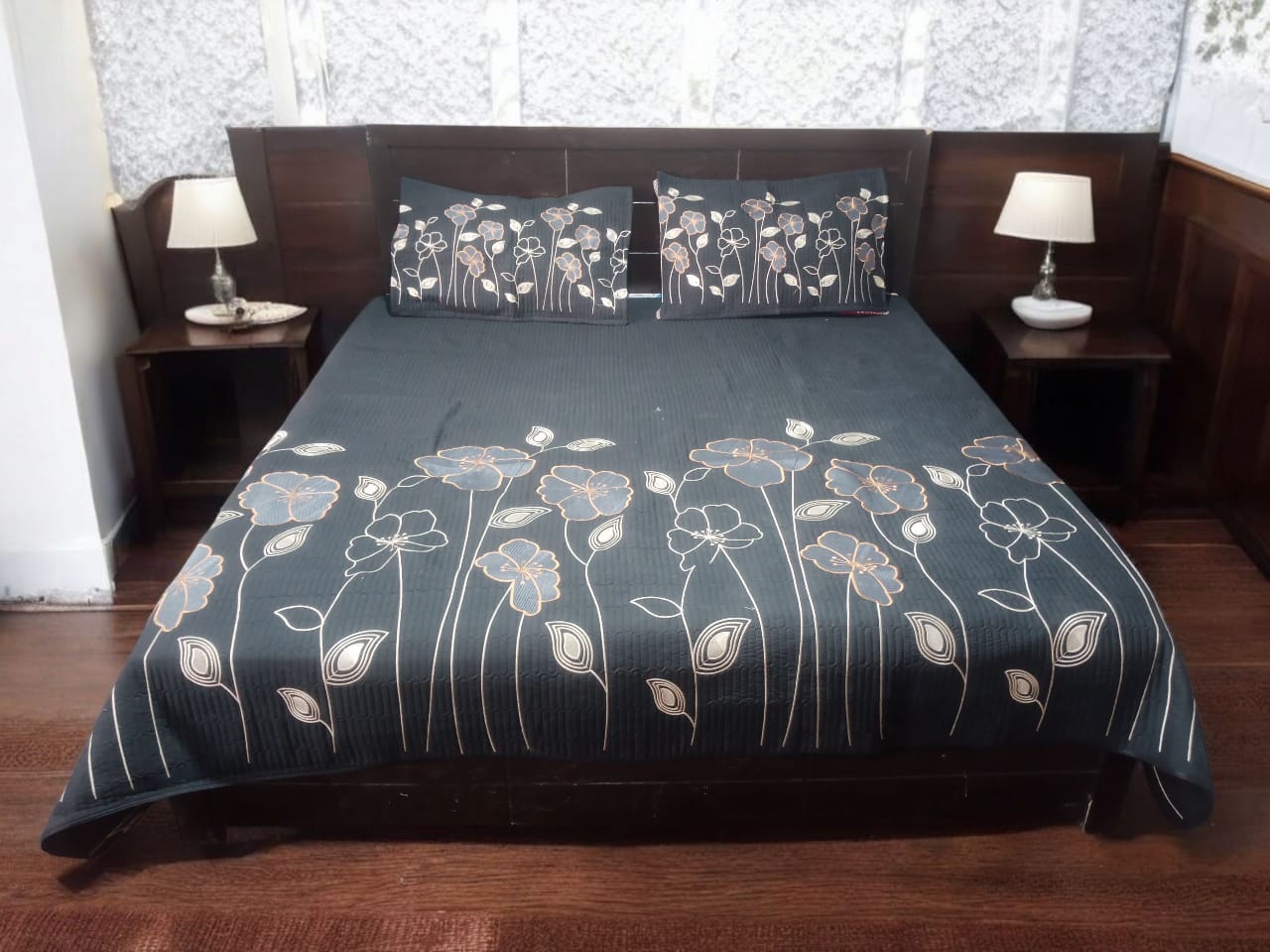 Cotton Embroidery Border Flower 3pc