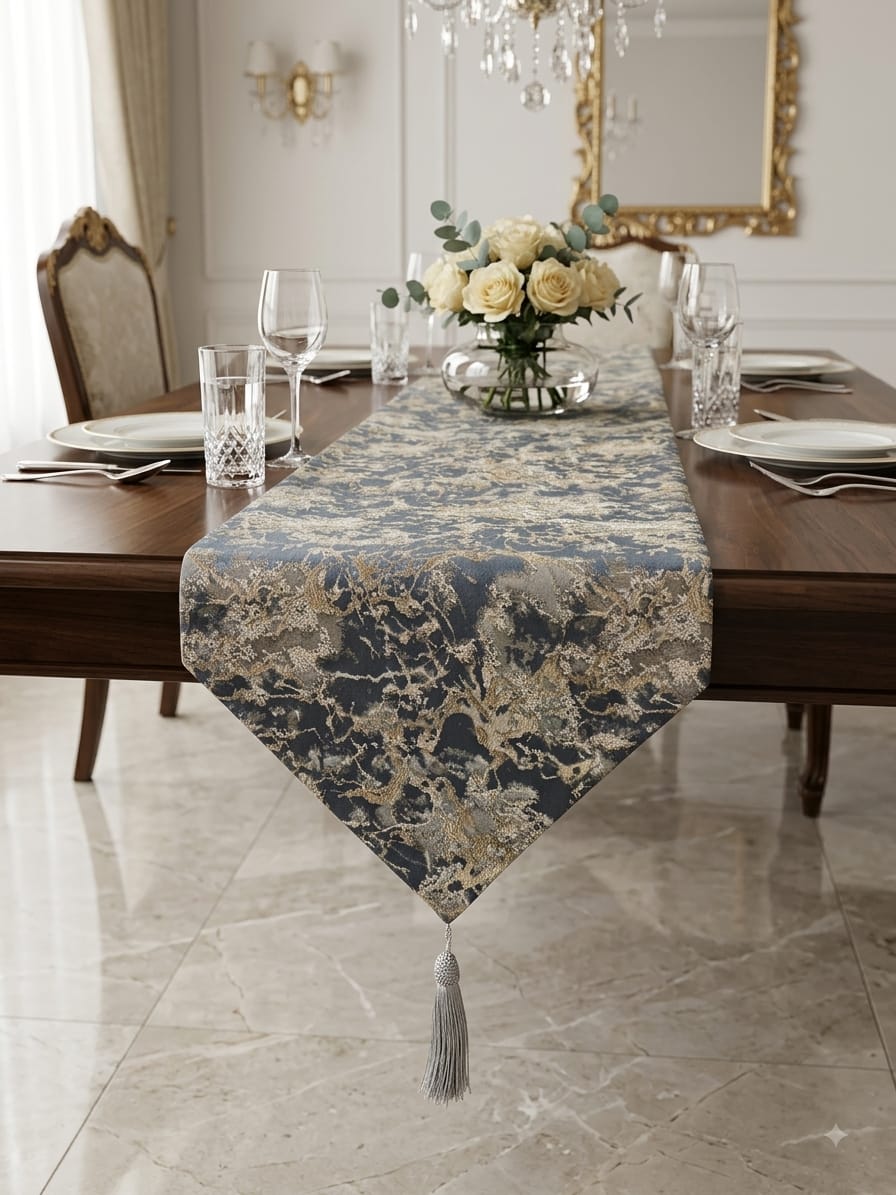 Shanghai Velvet Marble Table Runner