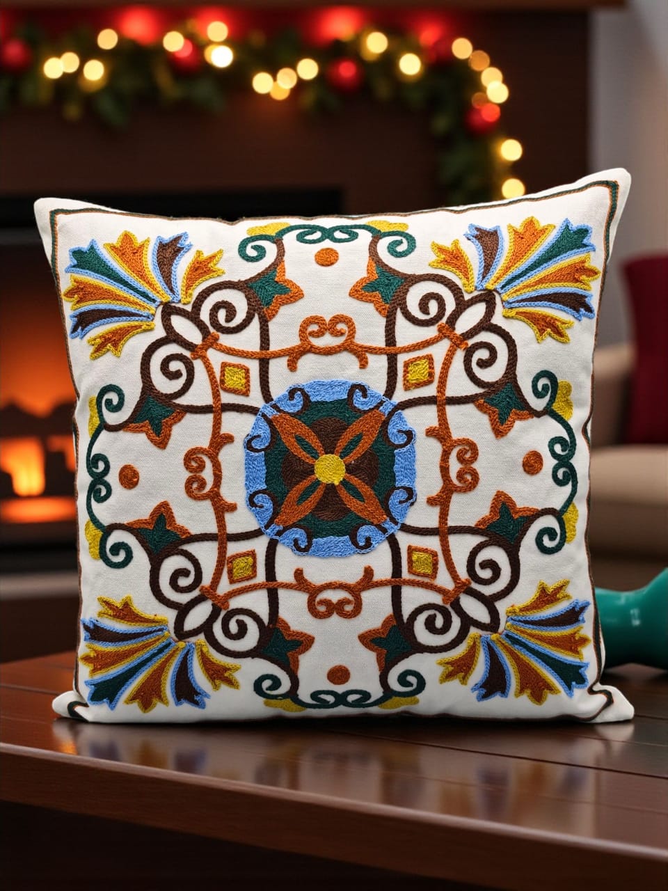 Heavy Embroidery 16x16 Hand-Made cushion