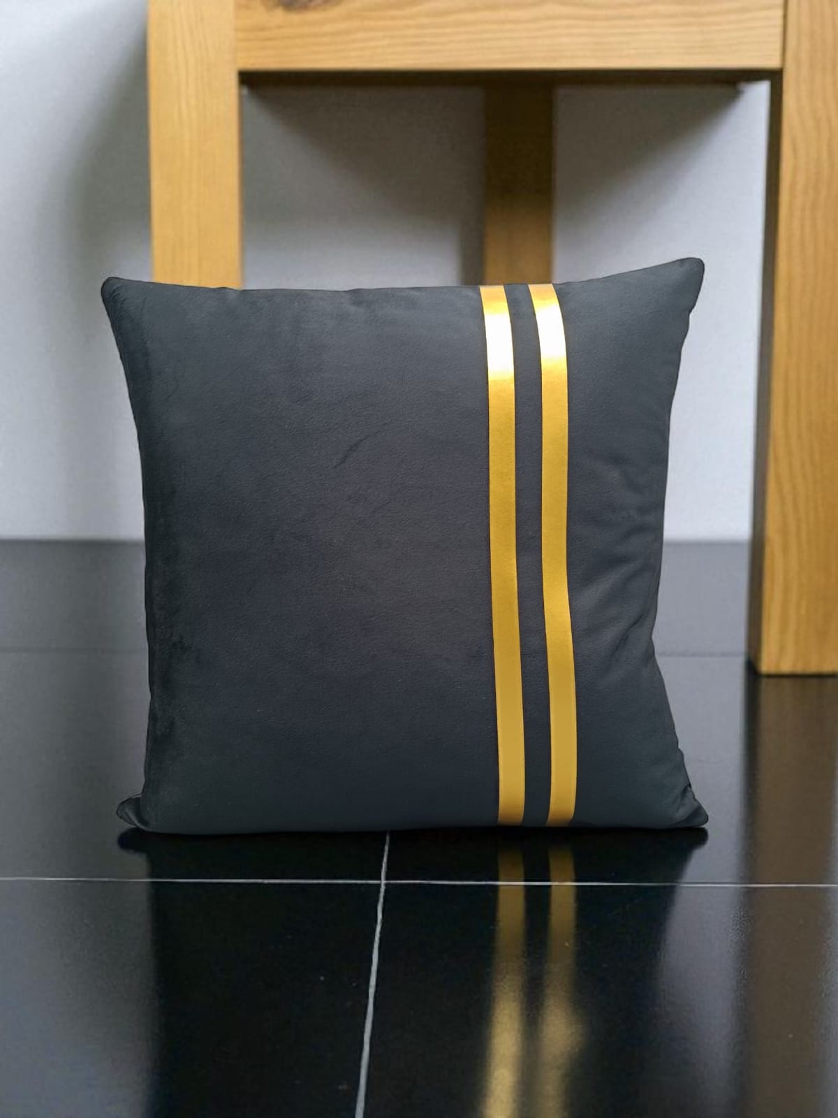 Velvet Double Line Cushion Cover