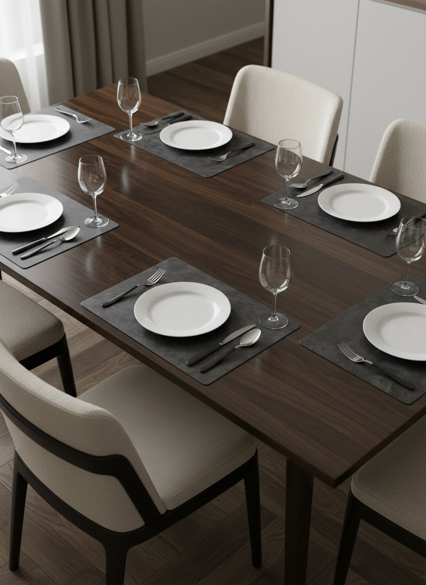 Sweet Leather Waterproof Imported Table Mat 6PC Set