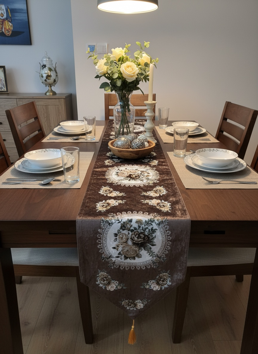 Velvet Printed Imported Table Runner