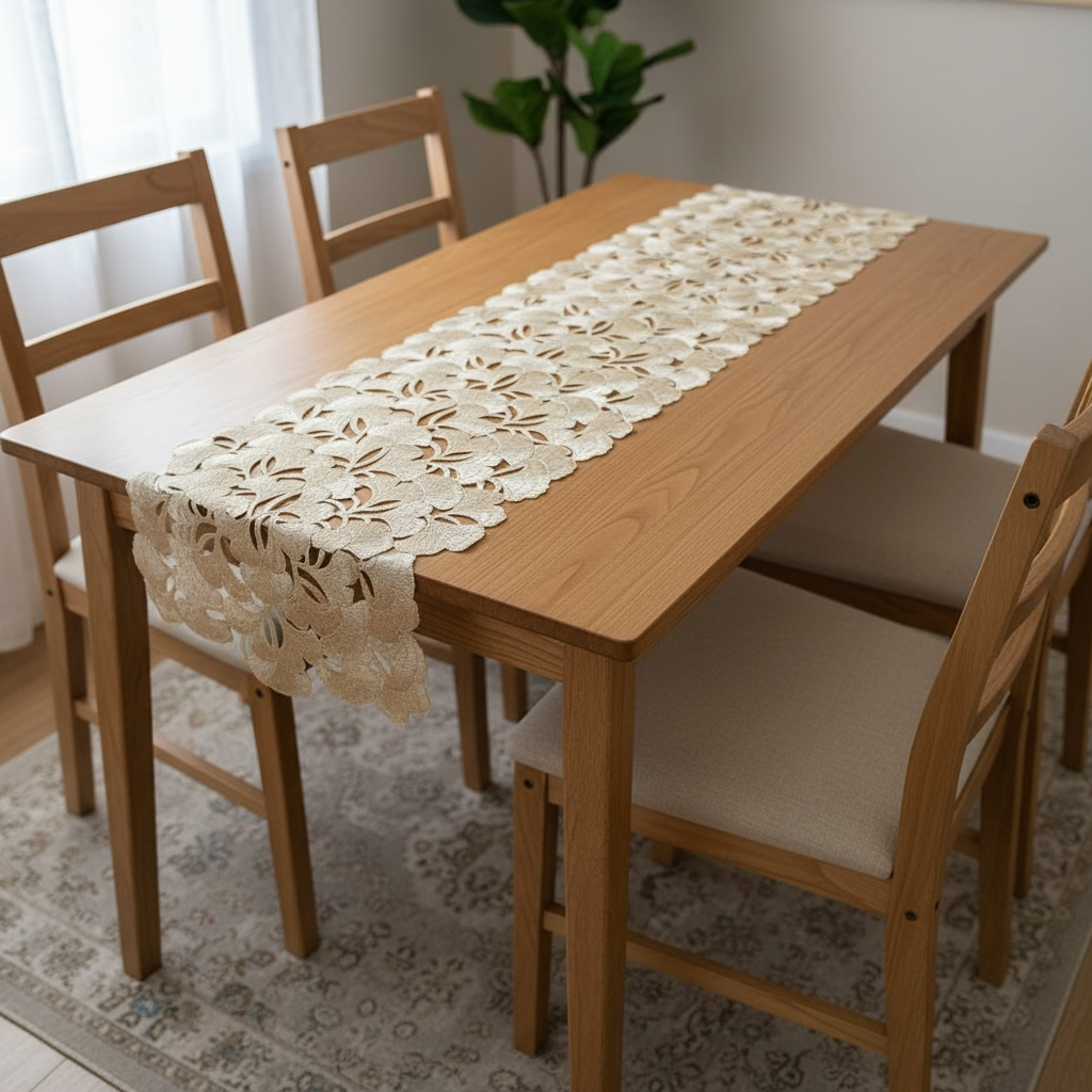 Golden Plastic Table Runner 60 Inches