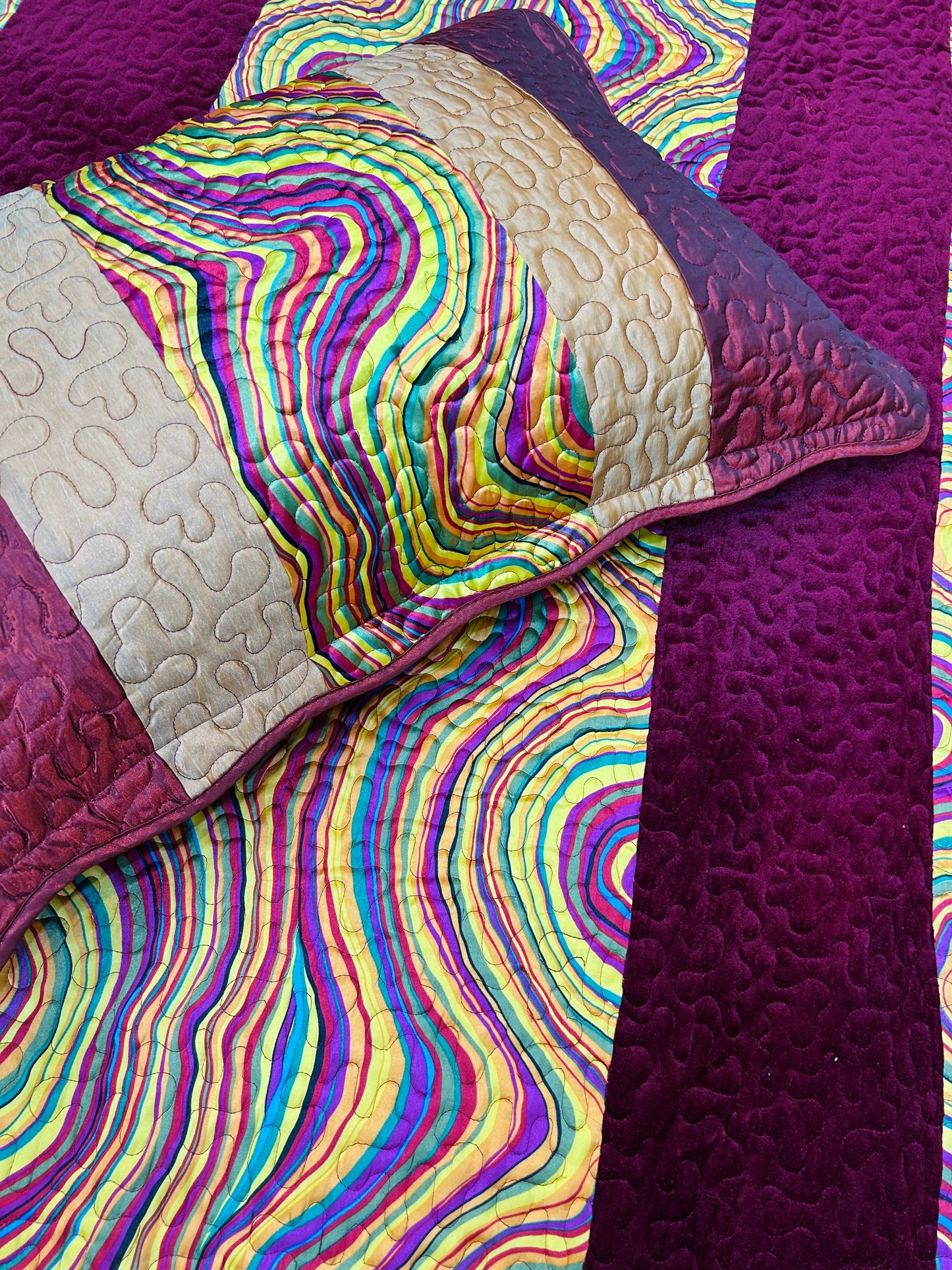 Velvet And Silk Printed Bedsheet 3pc