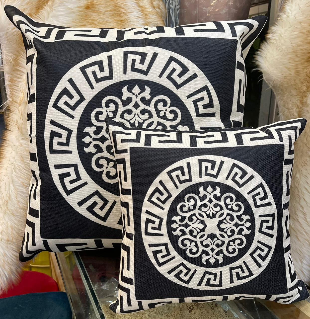 Printed Black & White Floor Cushion Ali Bedding Store