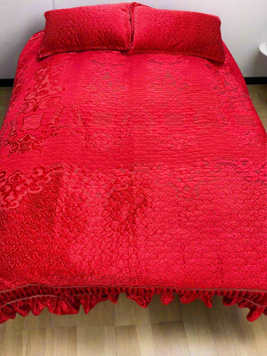 Plachi Frill Emboss Bedsheet 3pc