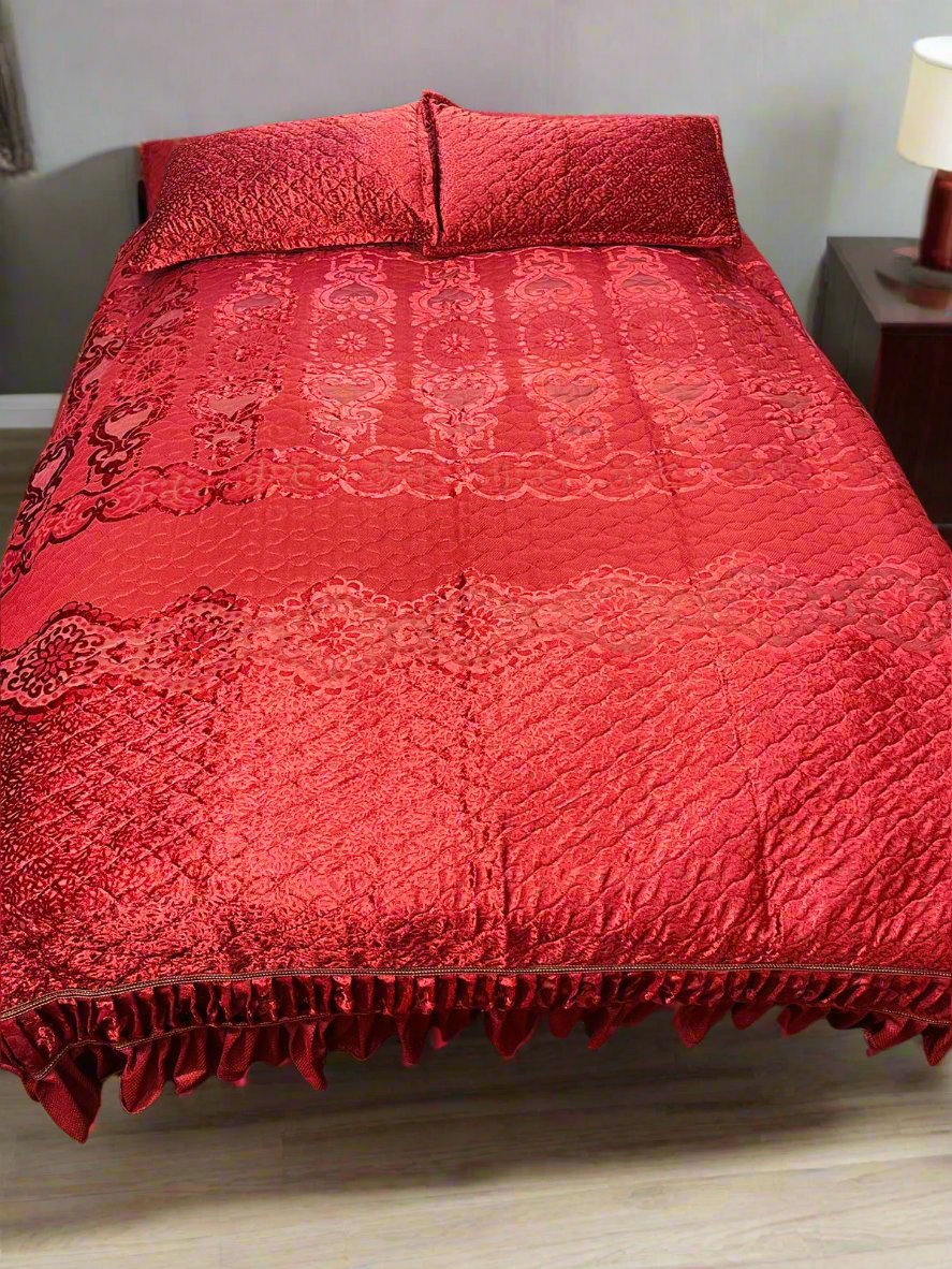 Plachi Frill Emboss Bedsheet 3pc