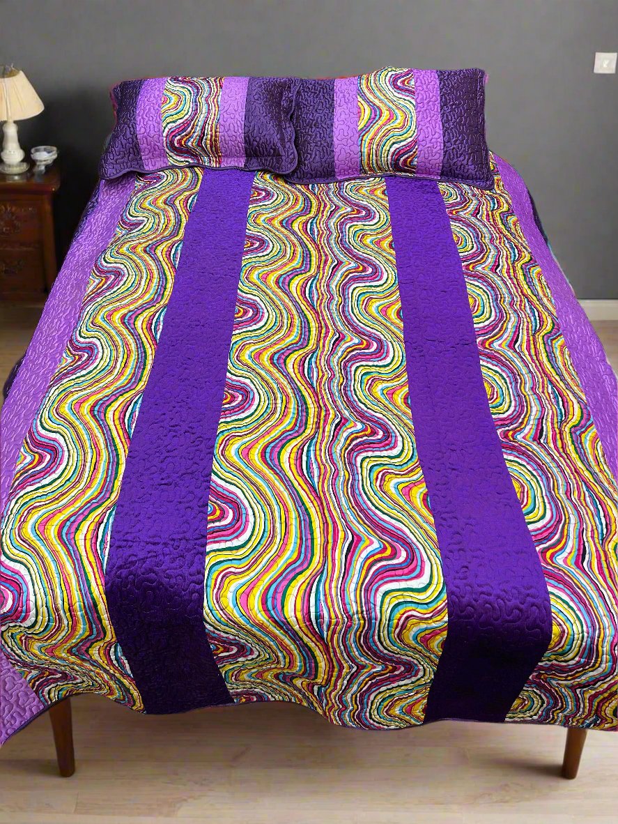Velvet And Silk Printed Bedsheet 3pc