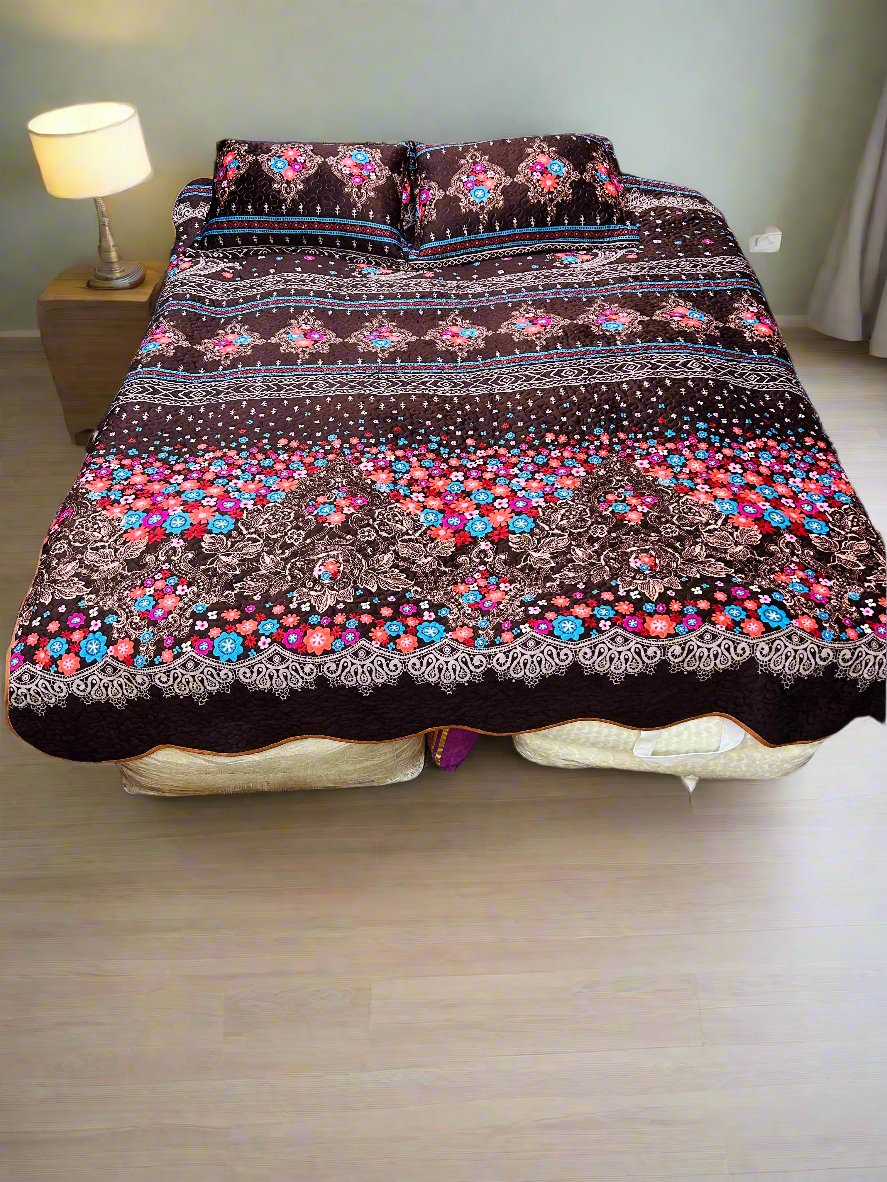 Velvet Printed Bedsheet 3pc