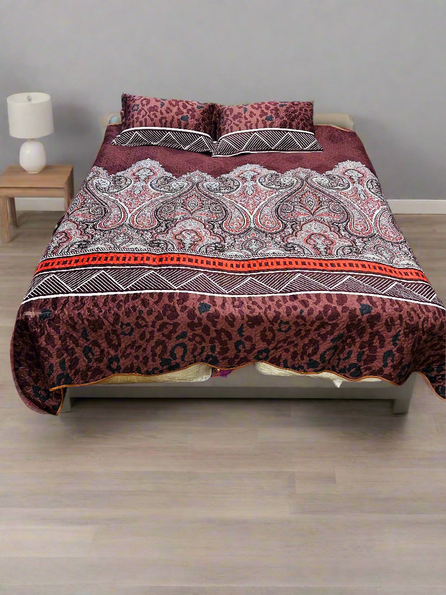 Velvet Printed Bedsheet 3pc