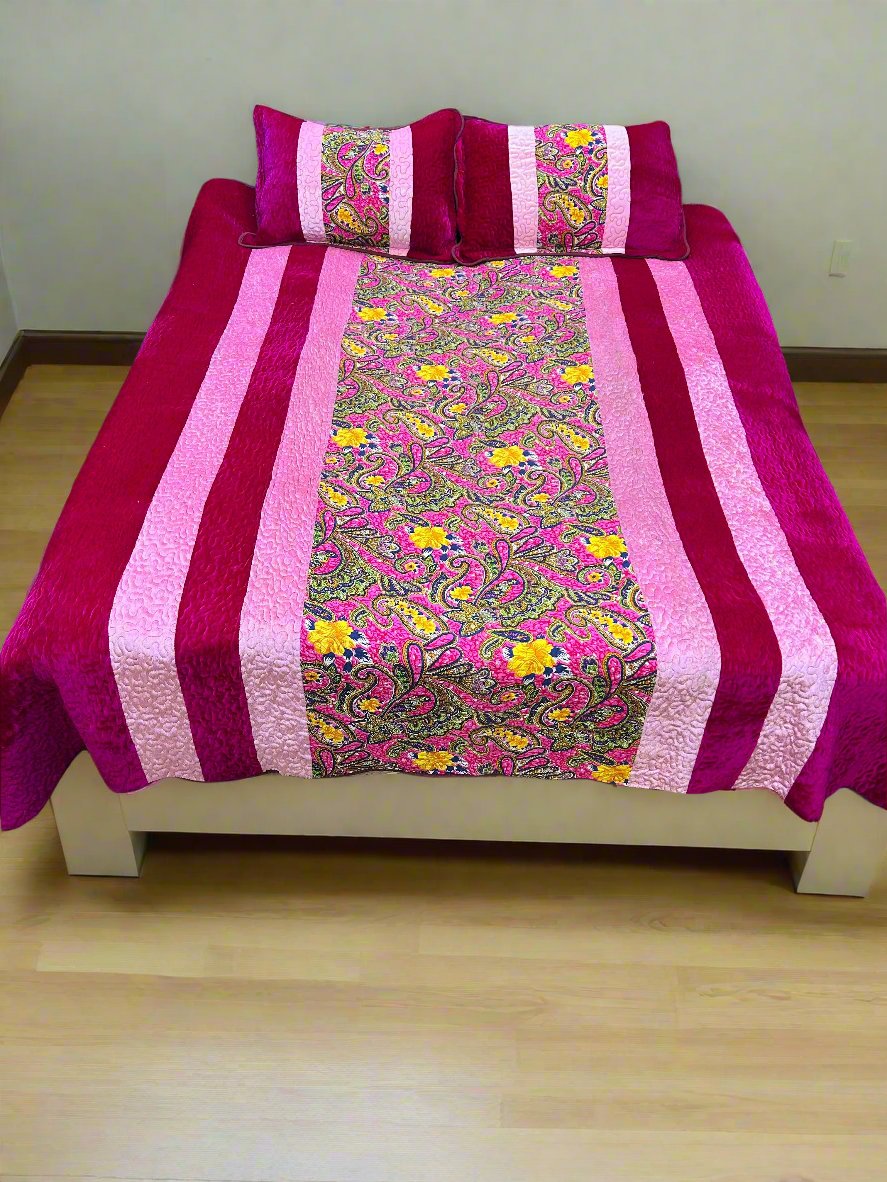Velvet Printed Bedsheet 3pc