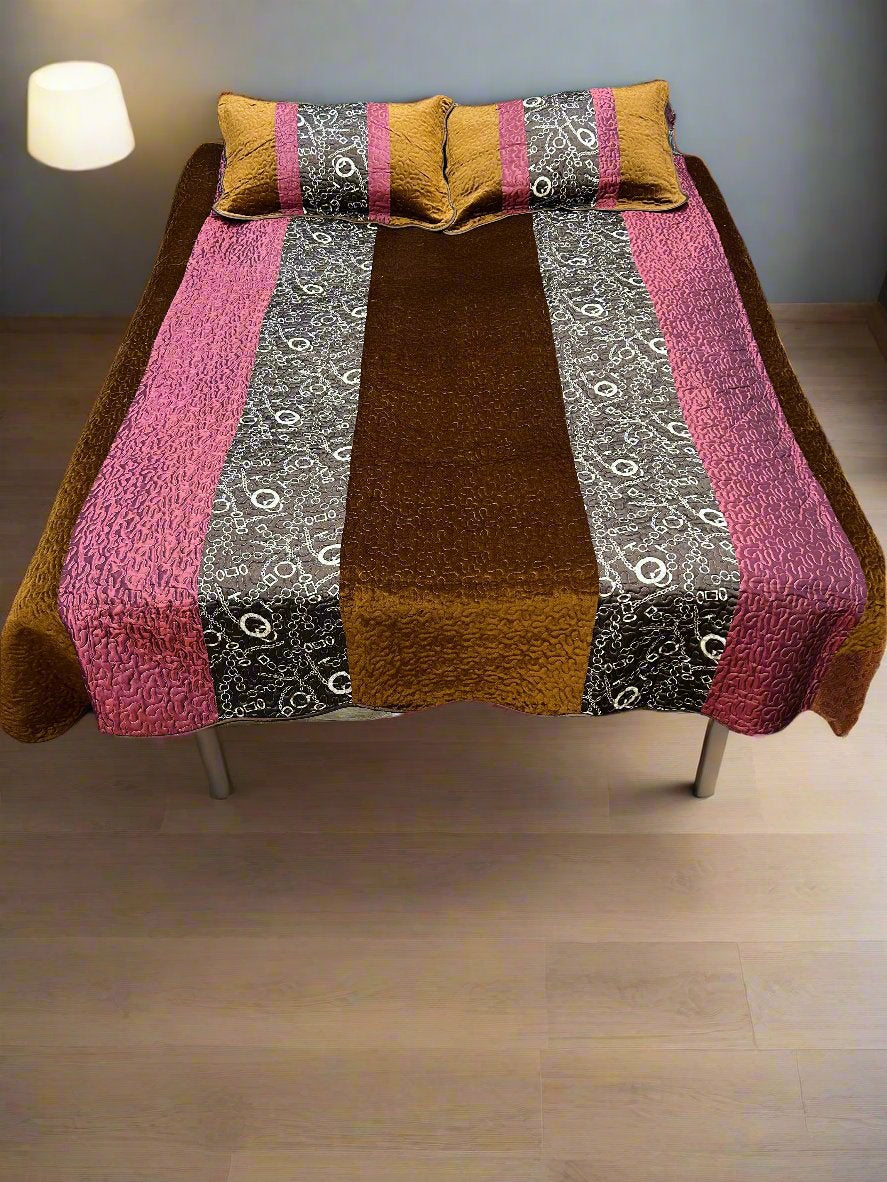 Velvet & Silk Printed Bedsheet 3pc