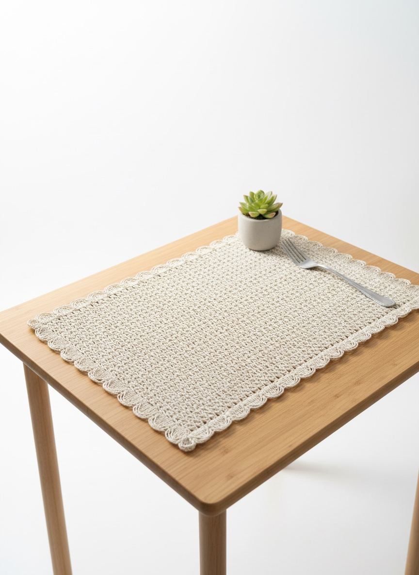 Fine Quality Plain Plastic 7 PC SET ( 1 Runner & 6 Mats )