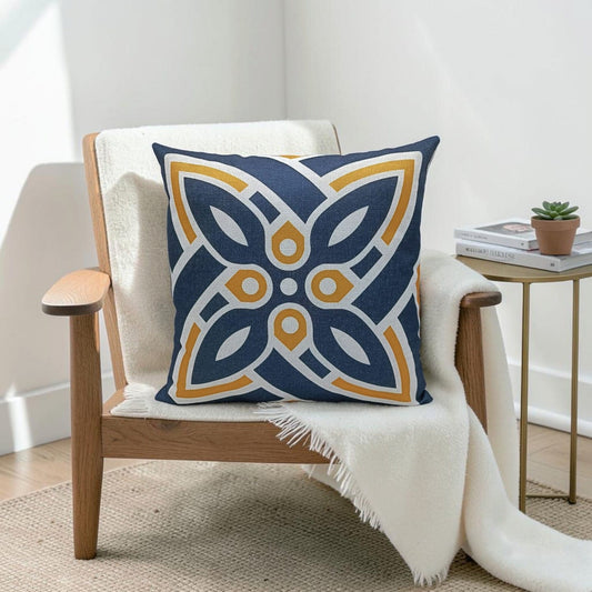 Printed Juut Black Mustard Series Cushion