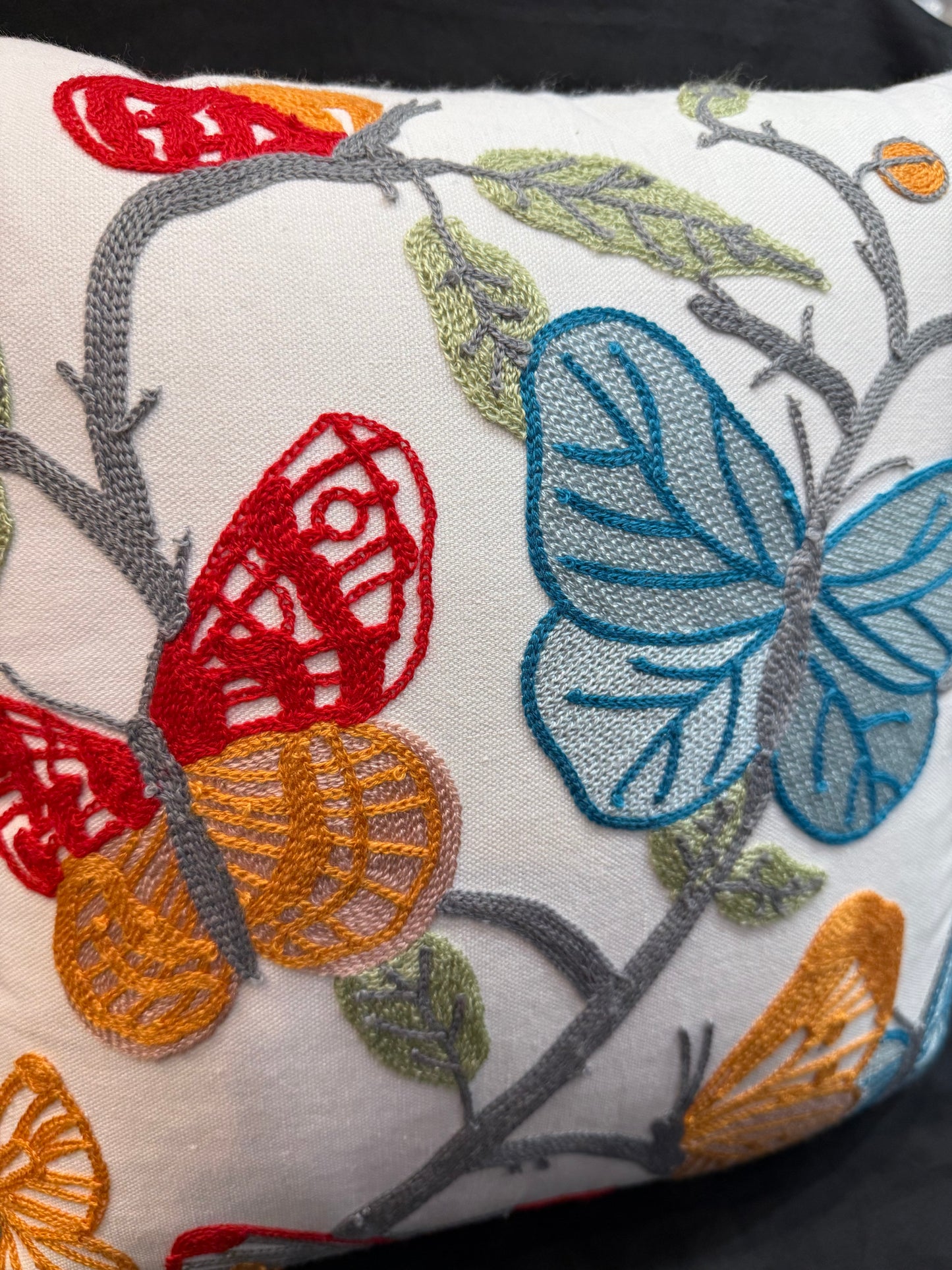 Heavy Embroidery 18x18 Hand-Made Cushion