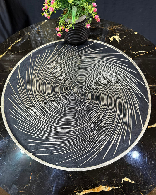 6pcs White & Golden Plastic Table Mats