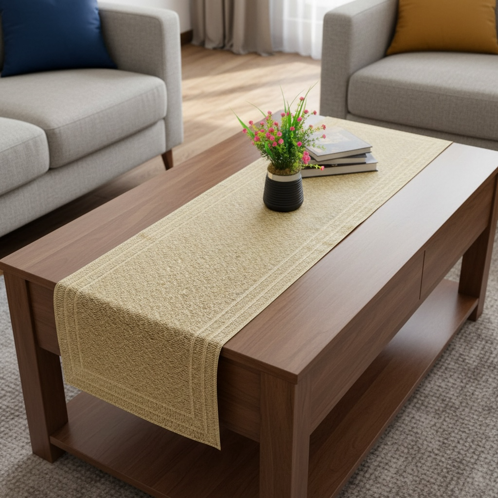 Golden Plastic Table Runner 72 Inches