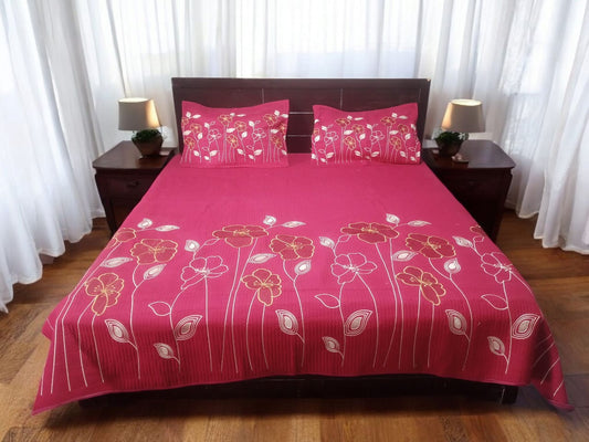 Cotton Embroidery Border Flower 3pc