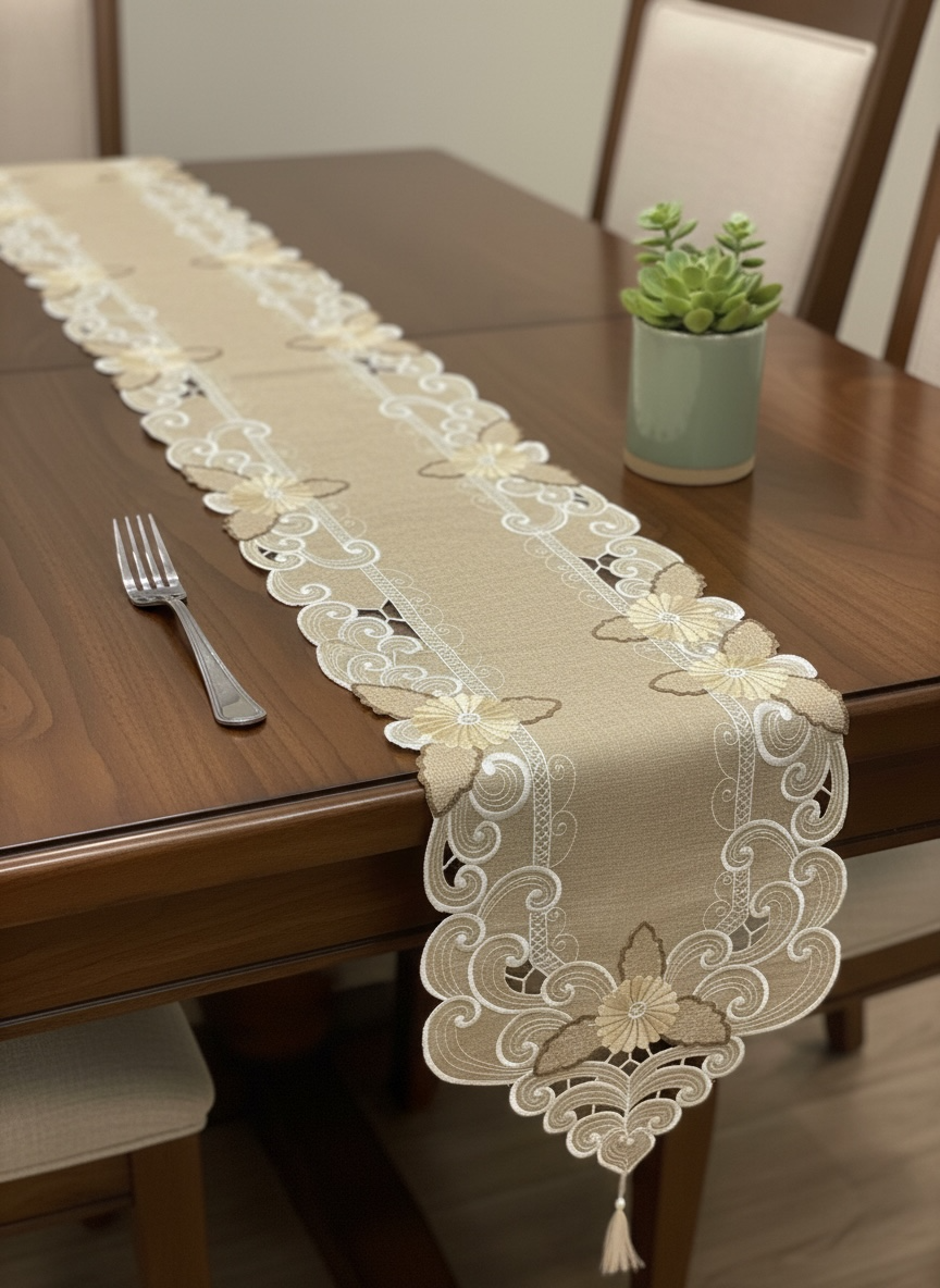 Karandi Cutwork Table Runner