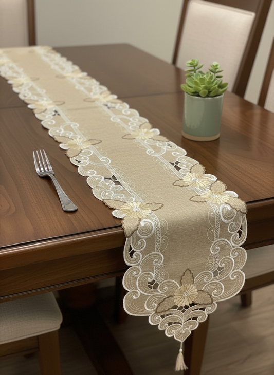 Karandi Cutwork Table Runner