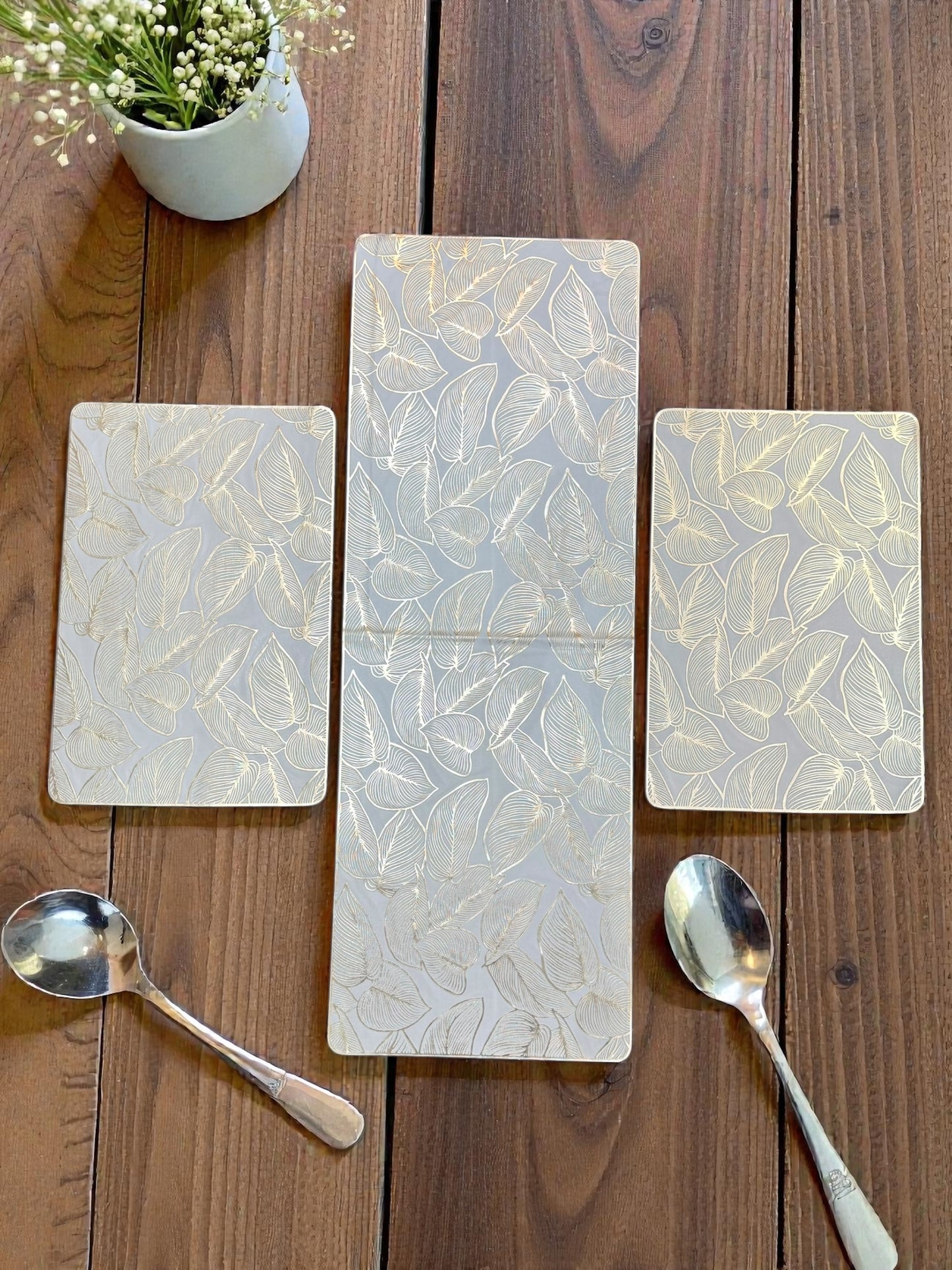 Heavy Golden Plastic 3pc Set