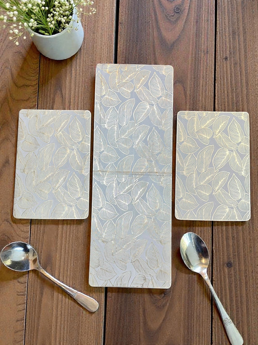 Heavy Golden Plastic 3pc Set
