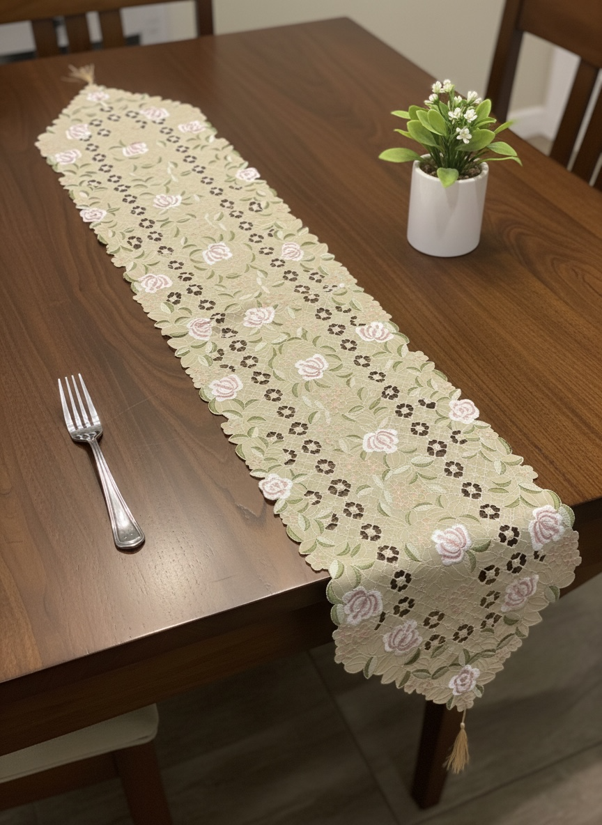 Heavy Cutwork Table Runner
