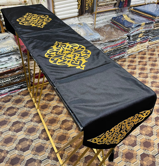 Velvet Motive Table Runner ( Black ) Ali Bedding Store