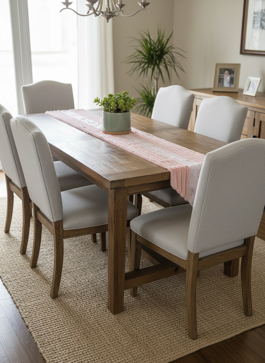 Soft Fur Line Patti Dining Table Runner