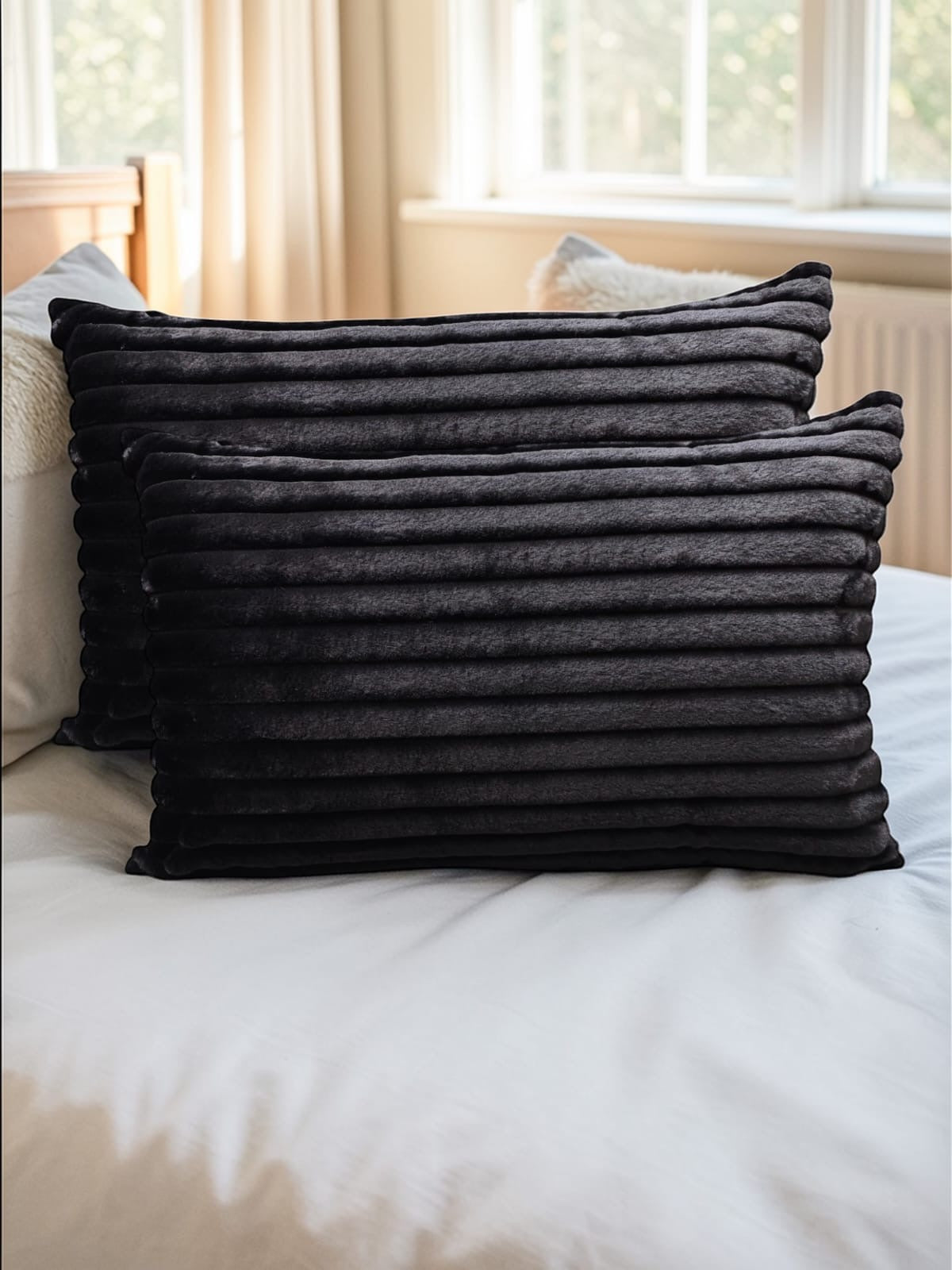 Soft Fur Line Pillow Covers
