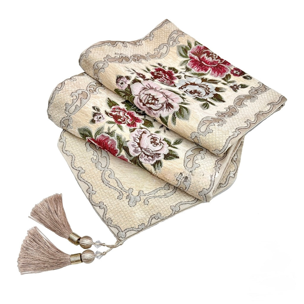 Arc Flower Velvet Shanghai Dining / Center Table Runner