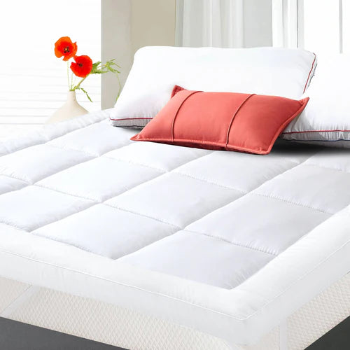 Square Quilted Ultra Soft Mattress Topper (White)