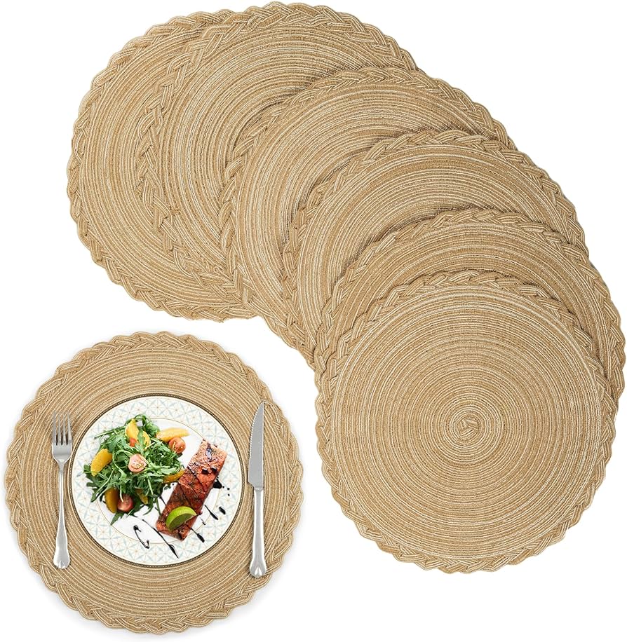 Round Line Fine Plastic Table Mats 6pc Set