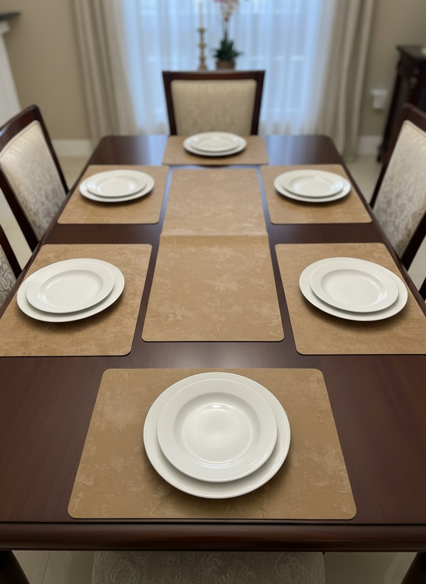 Sweet Leather Plastic 7 PC SET ( 1 Runner & 6 Mats )
