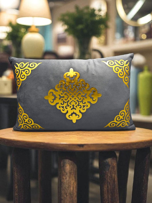 Corner Motive Velvet Rectangular Cushion