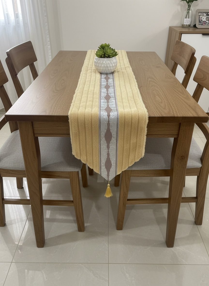 Soft Fur Line Patti Dining Table Runner