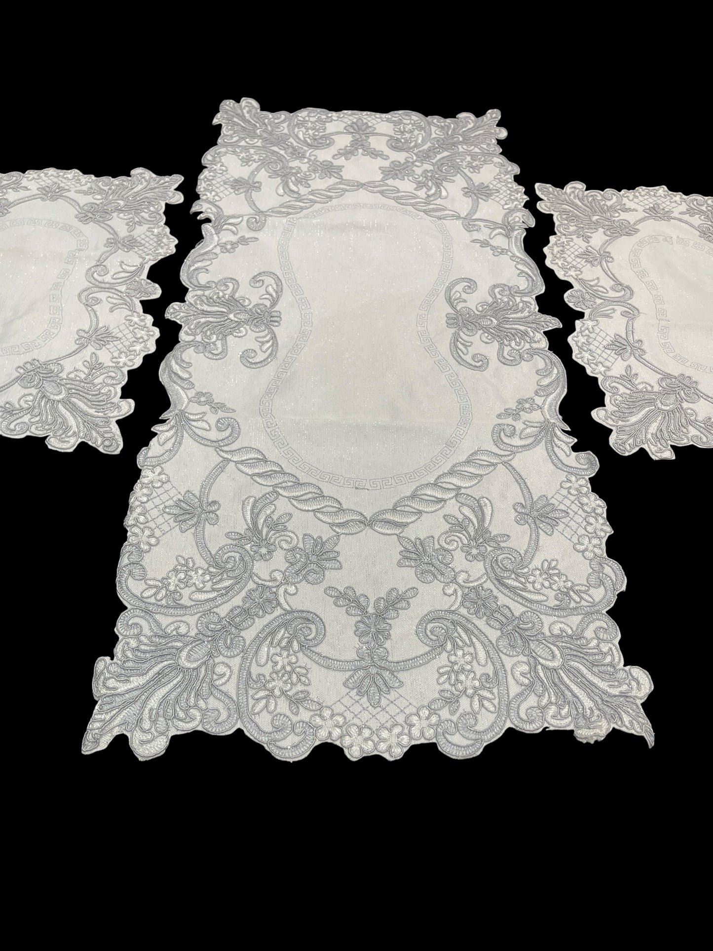 Fancy Cutwork Chinese 3pc Set