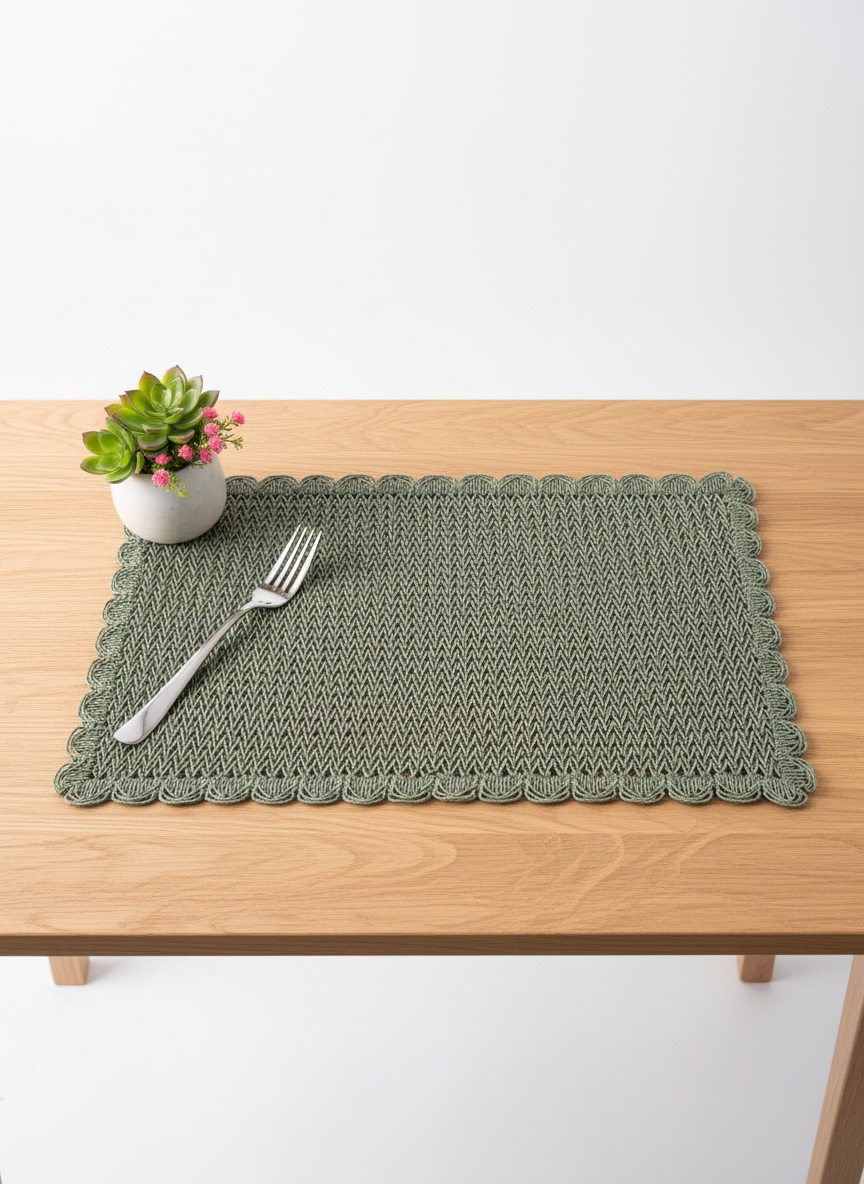 Fine Quality Plain Plastic Table Mats 6pc Set