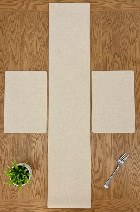 Imported Leather Rubber Dining Set ( 1 Runner & Mats )