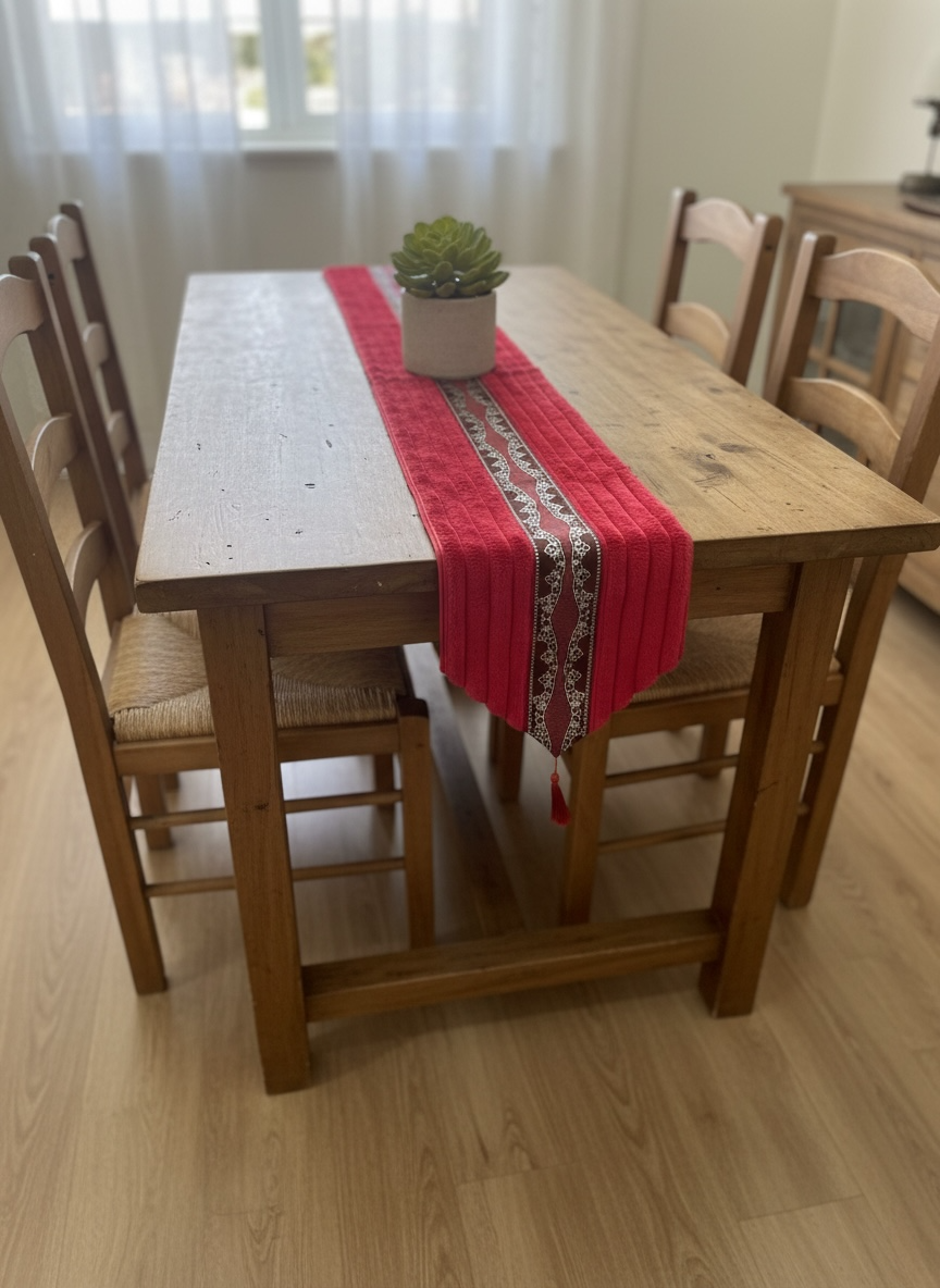 Soft Fur Line Patti Dining Table Runner