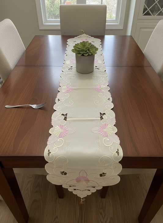 Karandi Cutwork Table Runner
