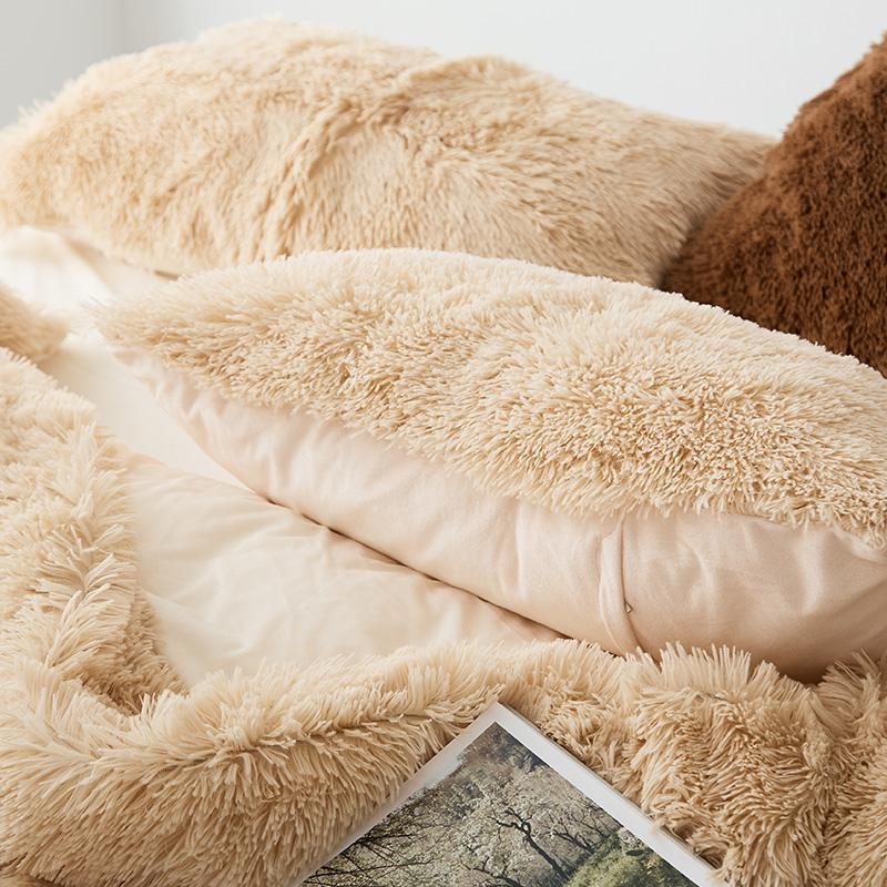 Complete 4pc Shaggy Soft Faux Fur Set ( Skin )