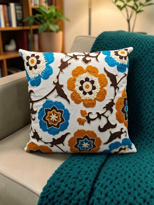 Heavy Embroidery 16x16 Hand-Made Cushion