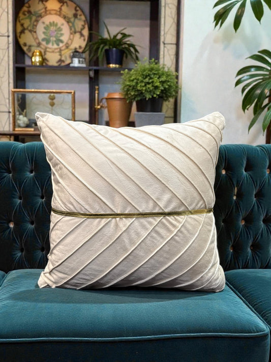 Velvet Mid Gold Patti China Cushion