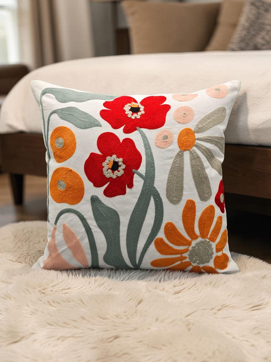 Heavy Embroidery 16x16 Hand-Made Cushion