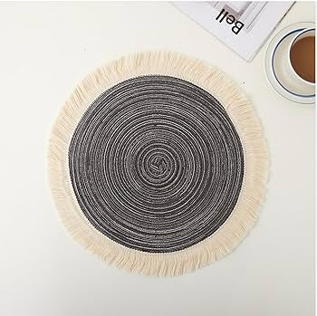 Round Tussel Fine Plastic Table Mats 6pc Set