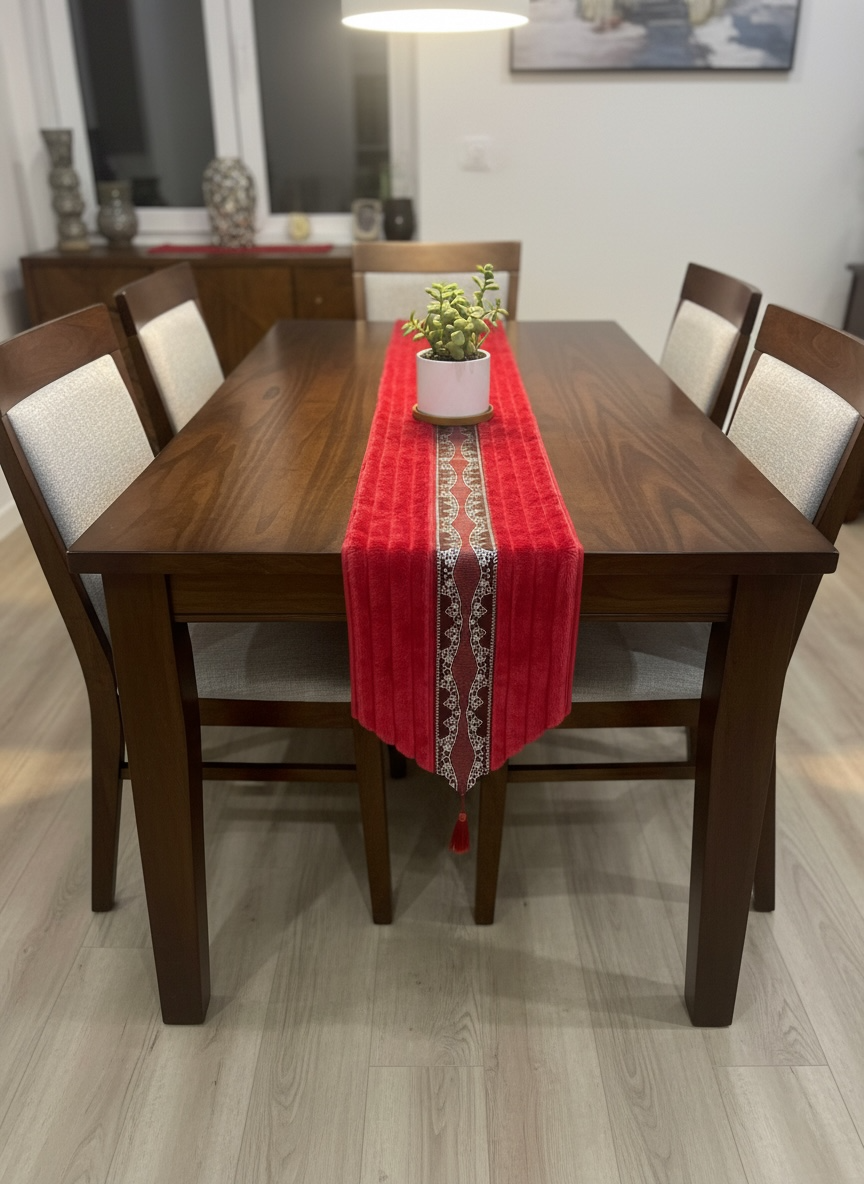 Soft Fur Line Patti Dining Table Runner